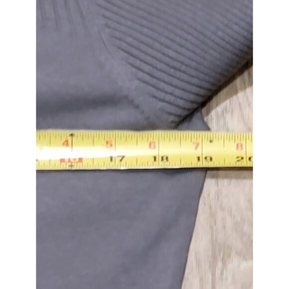 Chelsea and Theodore Top Mock Collar Ribbed Sz L Career Soft Texture Rare Gray - Picture 8 of 12
